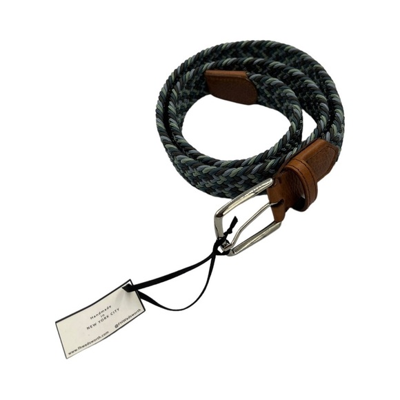 NWT F. H. Wadsworth Elastic Stretch Belt Blue Gray Green - Picture 4 of 5